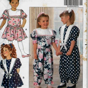 Butterick 5398    Childrens Dress and Jumpsuit    Size 2,3,4    Uncut