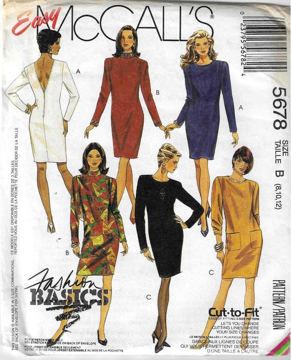 Mccall's 5678 Misses Versatile Dresses Size 8,10,12 or Size 10,12,14 UNCUT  - Etsy
