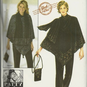 Simplicity 4373  Womans  Knit Top, Pants, Poncho, Purse, Scarf.  Size xxs,xs, sm, m  New