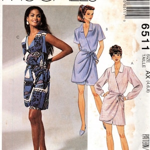 McCall&#39;s 6511  Misses &quot;Mock Wrapped&quot;  Culotte Dress   Size 4,6,8    Uncut