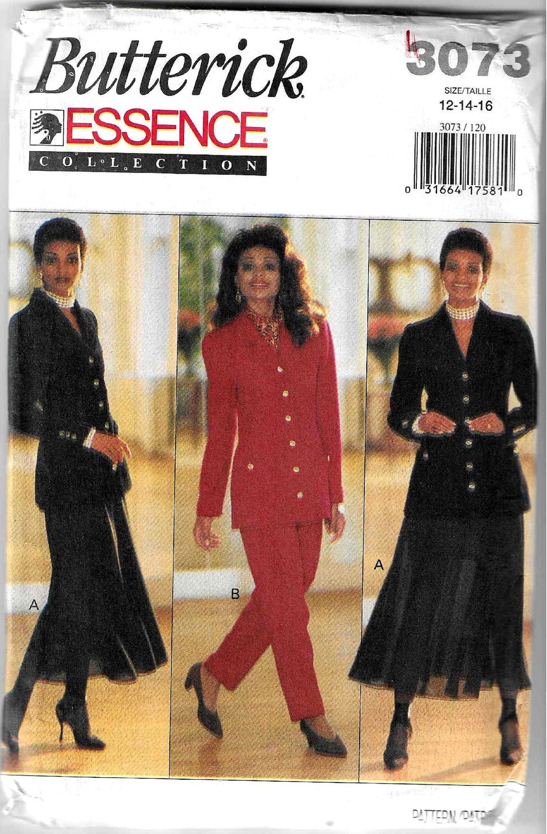 Butterick 3073 Misses Jacket, Skirt, Slip and Pants Size 12,14,16 Uncut ...