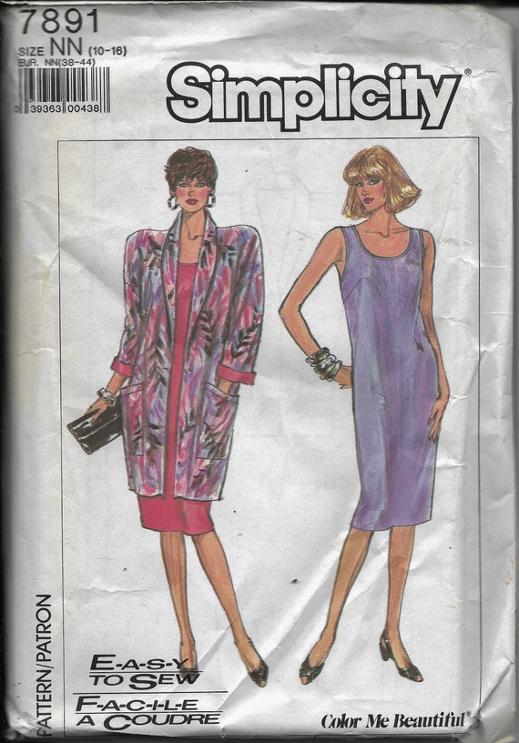 Simplicity 7891 Misses Pullover Dress and Loose-fitting Unlined Jacket Size 10 16 Uncut - Etsy Simplicity 7891 Misses Pullover Dress and Loose-fitting Unlined Jacket Size 10 16 Uncut - Etsy