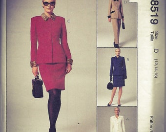McCall's 8519      Misses Lined Jacket, Lined Dress, Pants and Skirt   Size 12,14,16   Uncut