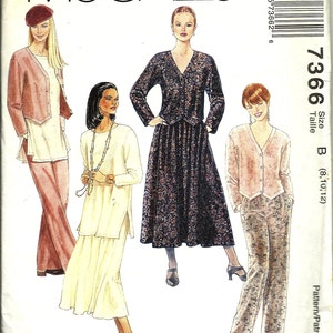 Misses Top,Tunic, Pull-On Pants and Skirt Pattern  McCall&#39;s 7366     Size 8-12    UNCUT