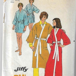 Simplicity 5685     Men&#39;s/Misses  Kimono Robe in 2-Lengths    Size Med (38-40)   CUT