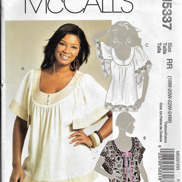 McCall's 5337 Misses/Women's Pull-Over Tops Talla 8–14 Sin cortar