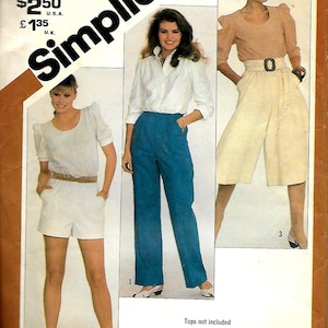 Simplicity 5447     Misses Pull-on Pants, Shorts and Culottes     Size 10,12,14     Uncut