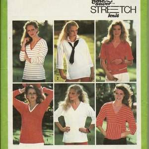 Simplicity 9044   Misses Pullover Tops and Tie   C1979  UNCUT