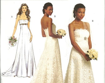Butterick 5325 Misses Wedding Gown, Evening Gown Size 6,8,10,12 UNCUT