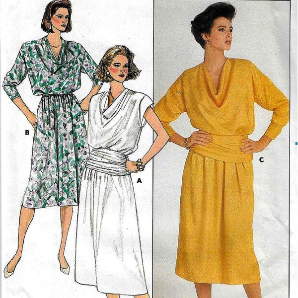 Butterick 3625    Misses Vintage Pullover Dress with Blouson Bodice      Size 14,16,18   Uncut