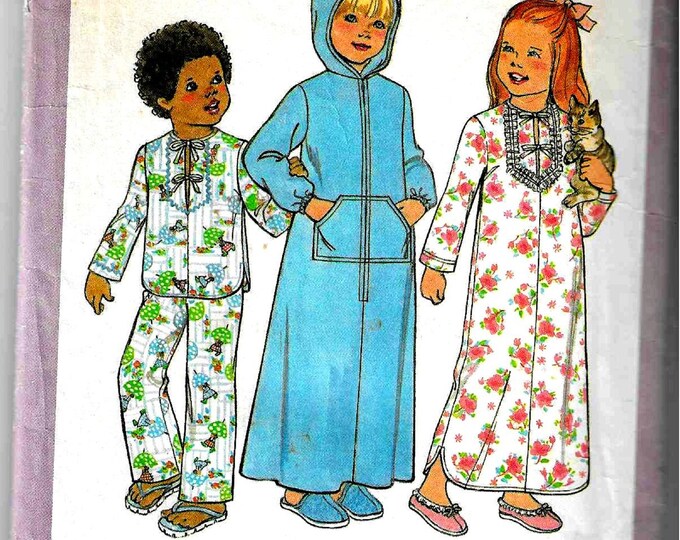 Simplicity 7730 Child's/toddlers Vintage Pajamas, Nightgown, Hooded ...
