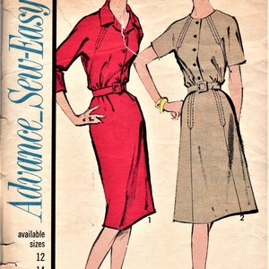 Advance 3371       Misses Vintage Dress Pattern  Size 14
