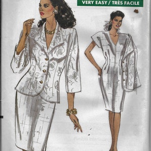 Vogue 7502    Misses/Petite  Jacket and Fitted Dress         Size 6,8,10    Uncut   C1989