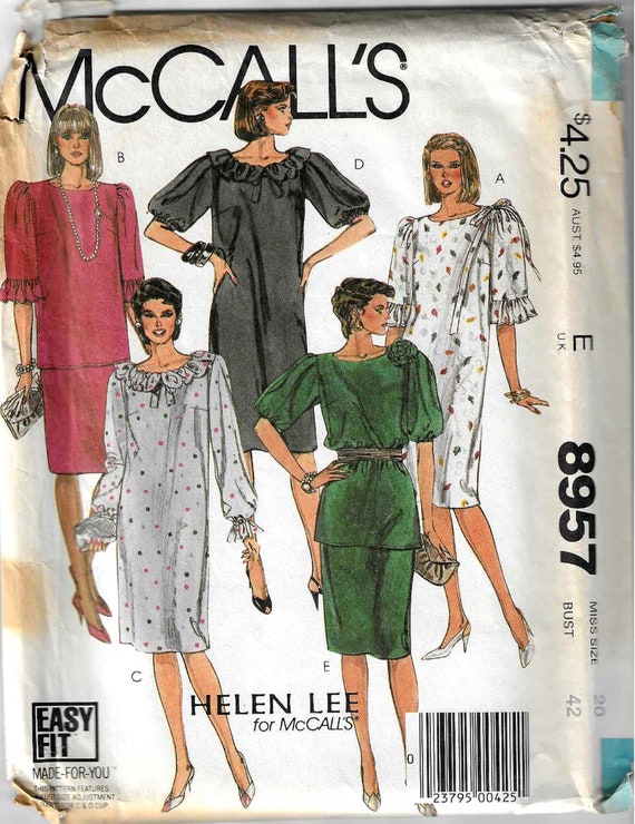 Mccall's 8957 Misses Dress or Top and Skirt Size 20 UNCUT - Etsy Mccall's 8957 Misses Dress or Top and Skirt Size 20 UNCUT - Etsy