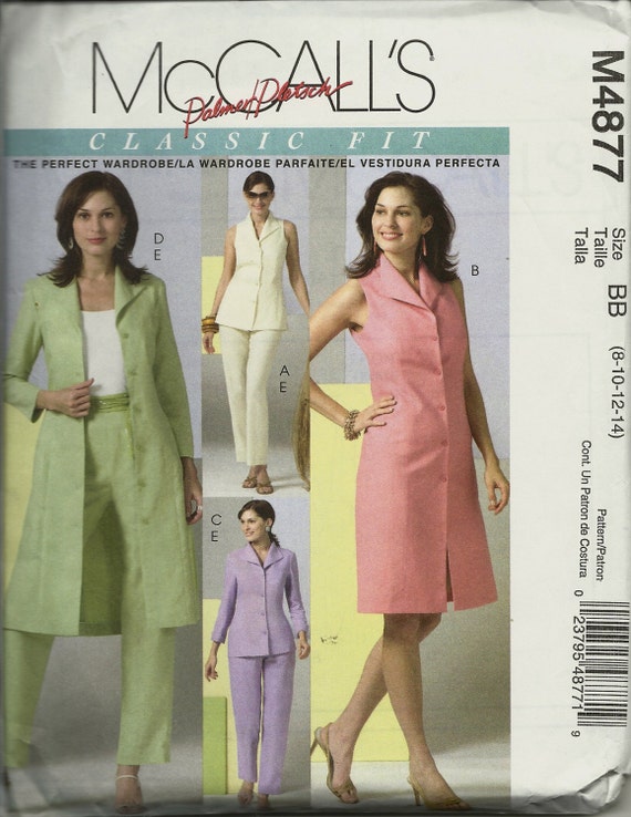 McCall s 4877 Misses Top Dress Duster and Pants Size 8 10 12 14 UNCUT
