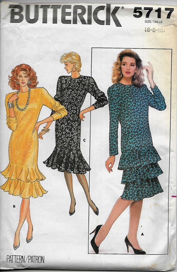 Butterick 5717 Misses/petite Semi-fitted Dress Size 6,8,10 Uncut - Etsy Butterick 5717 Misses/petite Semi-fitted Dress Size 6,8,10 Uncut - Etsy