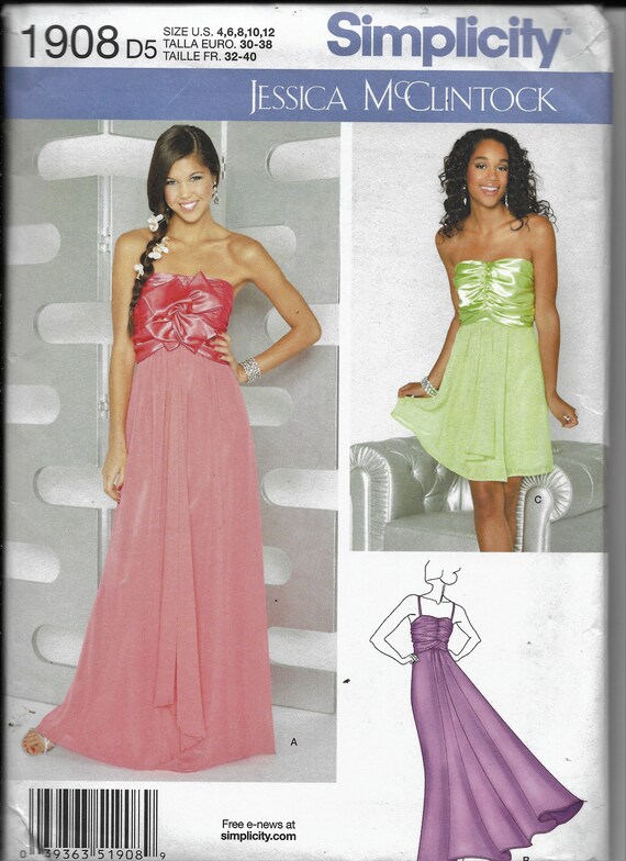 Simplicity 1908 Jessica Mcclintock Special Occasion Pattern