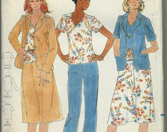 Pants Top Skirt Size 10 Uncut Butterick 6444 Misses Jacket