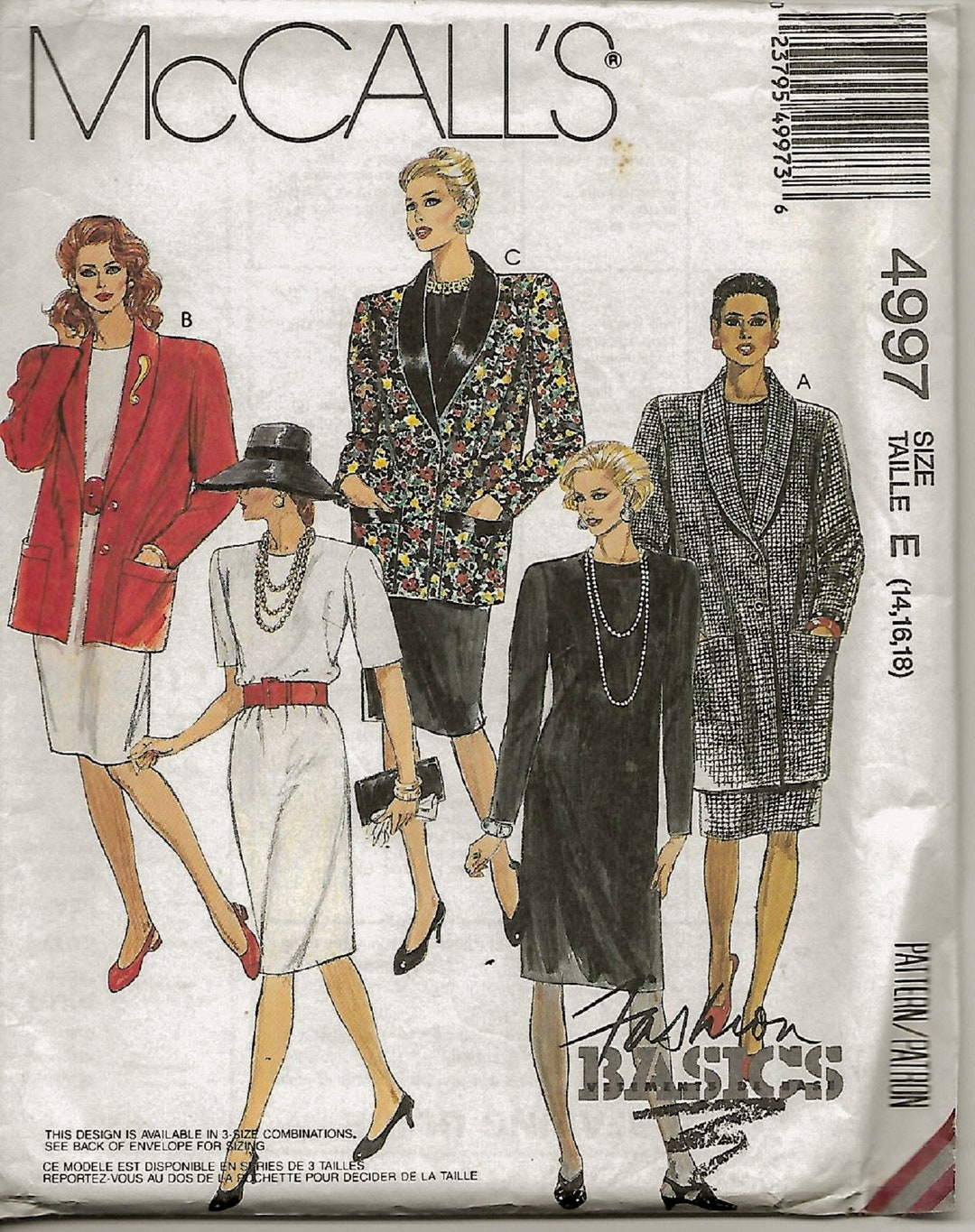McCall's M8155RR Cartamodello Giacca E Gilet Taglie Forti: 18W-20W-22W-24W, Doppio Petto, Foderato, Più Lunghezze, Difficoltà Media