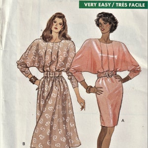 Butterick 6668       Misses Loose-fitting, Blouson Bodice Dress      Size 6,8,10 or Size 18,20,22     Uncut