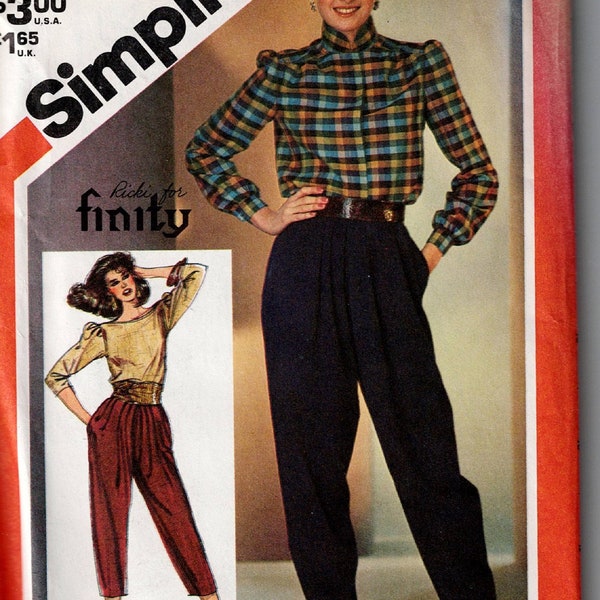 Simplicity 5687 Misses   Loose-Fitting Pants in Two Lengths  Vintage  Size 12   UNCUT