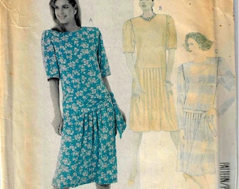 McCall's 2604   Misses Vintage Dress and Tie Belt   Size 14   UNCUT