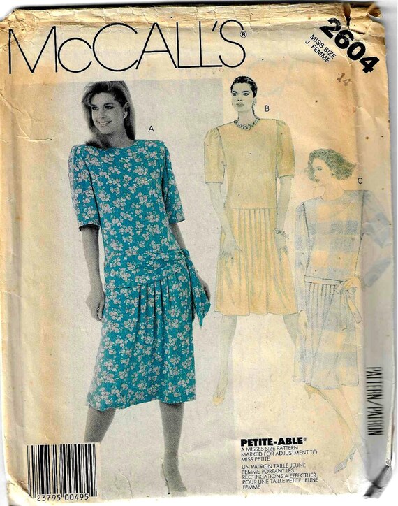 Mccall's 2604 Misses Vintage Dress and Tie Belt Size 14 UNCUT - Etsy
