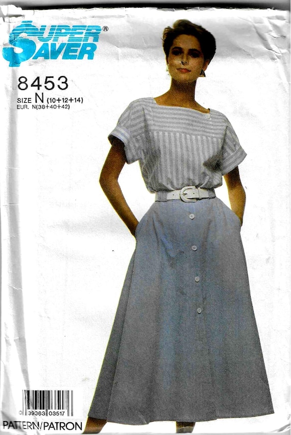 Simplicity 8453 Misses Top and Half circle Skirt Size 10 12 14 UNCUT Etsy Ireland