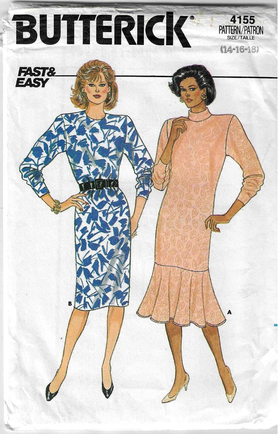Butterick 4155 Misses Dress With Variations Size 14,16,18 UNCUT - Etsy