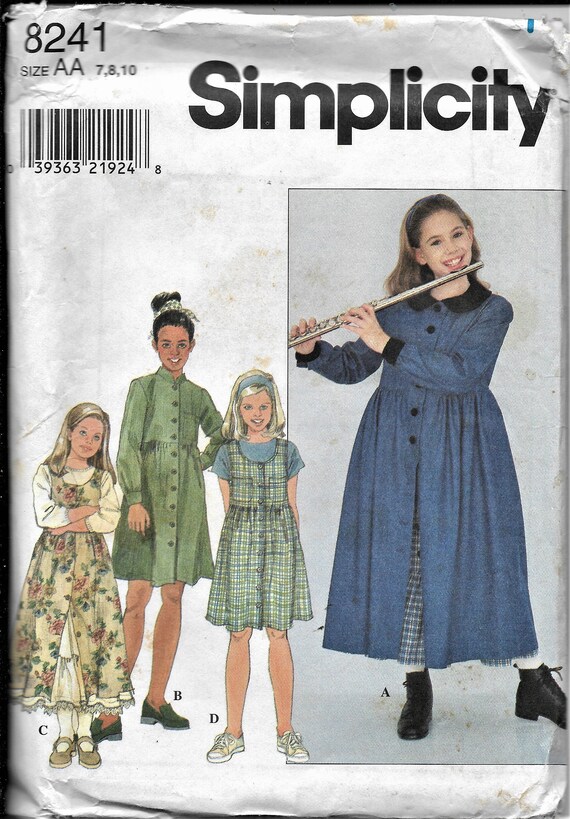 Simplicity 8241 Girls Dress, Jumper and Petticoat Size 12,14 Uncut - Etsy