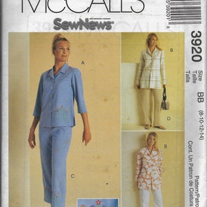3920 UNCUT Vintage McCalls Sewing Pattern Misses Sew News Top Pants Button Front 3920 UNCUT Vintage McCalls Sewing Pattern Misses Sew News Top Pants Button Front