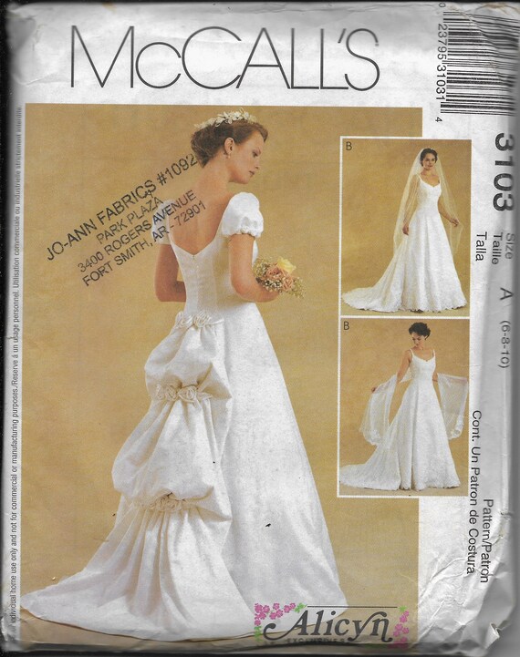 Mccall S 3103 Misses Petites Lined Bridal Gown And Etsy