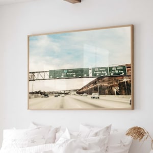 Los Angeles Freeway Metallic Print: California Coastal Decor