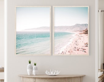 Point Dume, Santa Monica Print Set, pink, Dorm room decor, California Print, Los Angeles, Beach decor, Southern California, Ocean Print