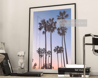 Santa Monica Sunset, Beach Print, California, Coastal Art, Los Angeles, People On The Beach, Summer Decor, Boho Print, Nursery Wall Art