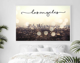 Downtown Los Angeles Print, Los Angeles Cityscape, Bokeh, LA Print, Los Angeles Photo, California Decor, Dorm Art, LA Skyline, Travel Photo