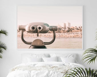 Santa Monica Pier Print, Beach Print, Downtown Santa Monica, Los Angeles, Beach decor, Palm Trees, California, Coastal Decor, Boho Print