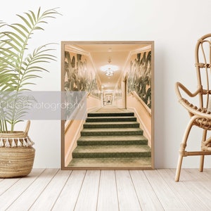 Beverly Hills Hotel Print: Metallic Banana Leaf Decor
