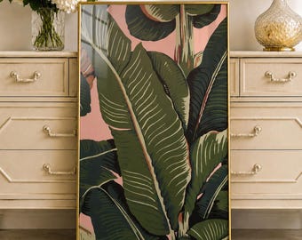 Beverly Hills Banana Leaves Poster Pink Hotel Style Wall Art