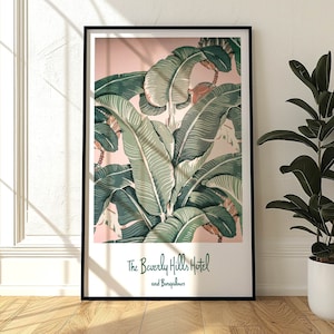 Beverly Hills Hotel POSTER, Hotel Decor, Gift For Her, Typography Poster, Beverly Hills Wall Art, California Print, Los Angeles Decor