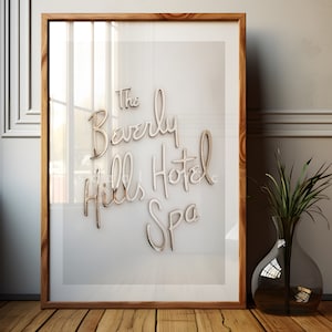 Beverly Hills Hotel Spa Print, Hotel Decor, Gift For Her, Typography Print, Beverly Hills Wall Art, California Print, Los Angeles Decor