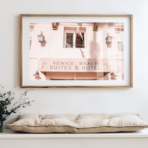 Venice Beach Suites and Hotel, Beach Print, Pink Print, Nursery Art, California Decor, Boho Print, Print for Girls Room, Coastal Print