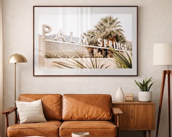 Palm Springs Sign Poster Desert Wall Art California Travel Photography Modern Boho Decor