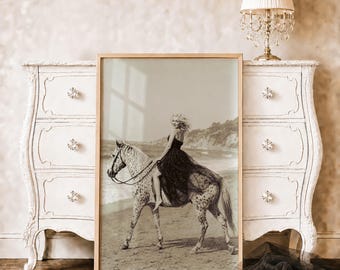 Western Marilyn Malibu Poster Old Hollywood Horse Beach Wall Art