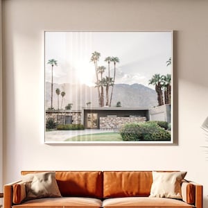 Palm Springs, Mid Century, Palm Springs Print, Palm Trees, Palm Springs House, architecture, California, Mountains, Desert Print, Desert