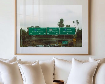 Los Angeles Road Sign Metallic Print: California Wall Art