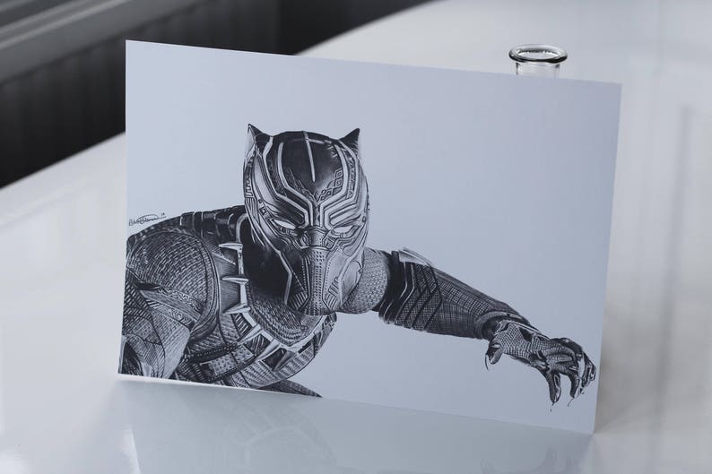 Black Panther A Print of an Original Drawing by Robert J Etsy UK