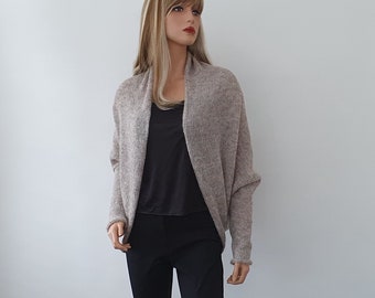 Alpaca Silk Knit Bolero Shrug, Long Sleeve Bridal Cover Up