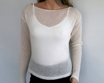 Kid Mohair Silk Knit Sweater, Ladies Long Sleeve Bridal Bolero