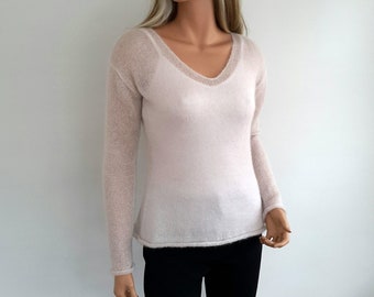 Kid Mohair Silk Knit Sweater, Ladies Elegance, Tailored Fit